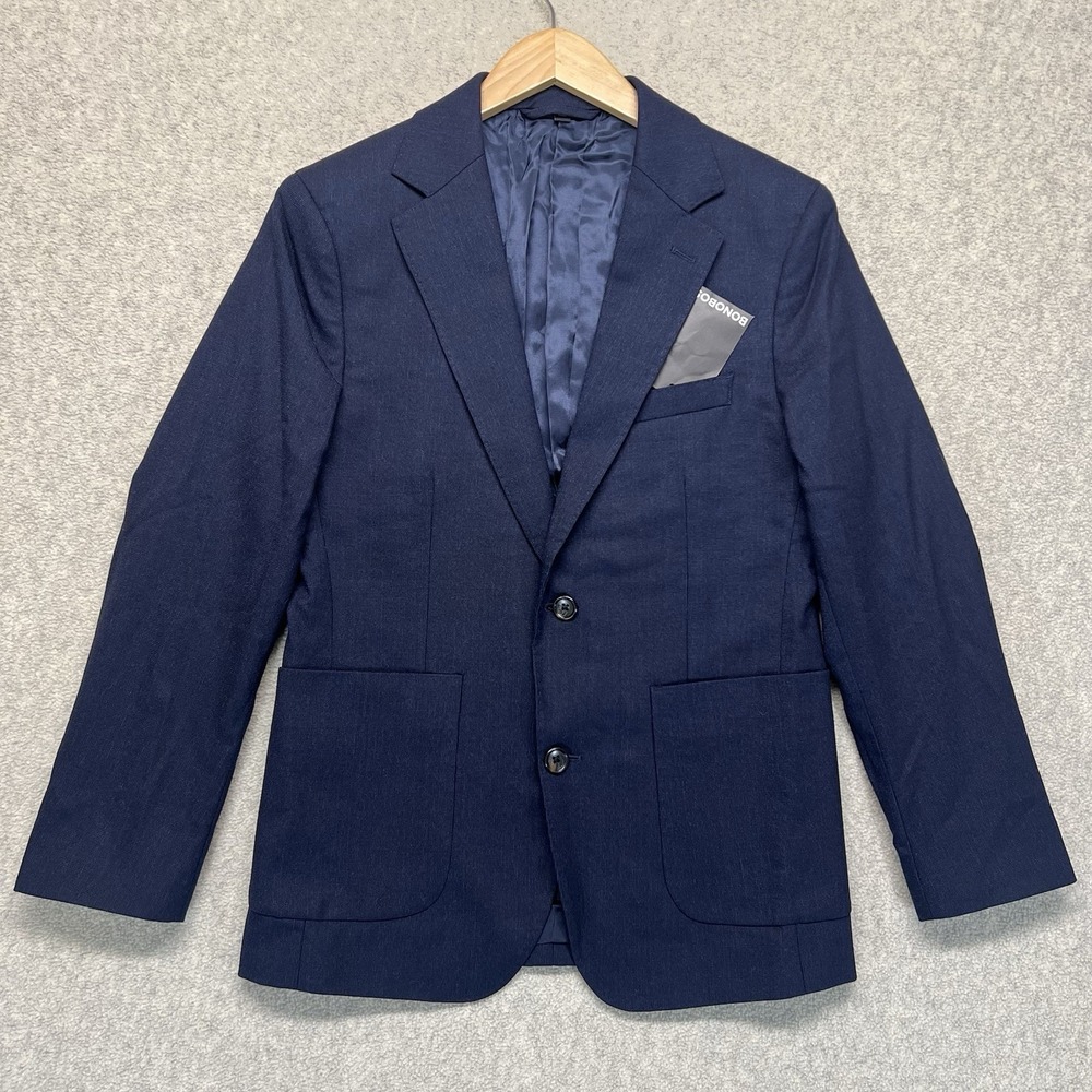 Bonobos 365 Slim Fit Blazer 36S Navy Wool Blend Sport Coat Jacket Mens